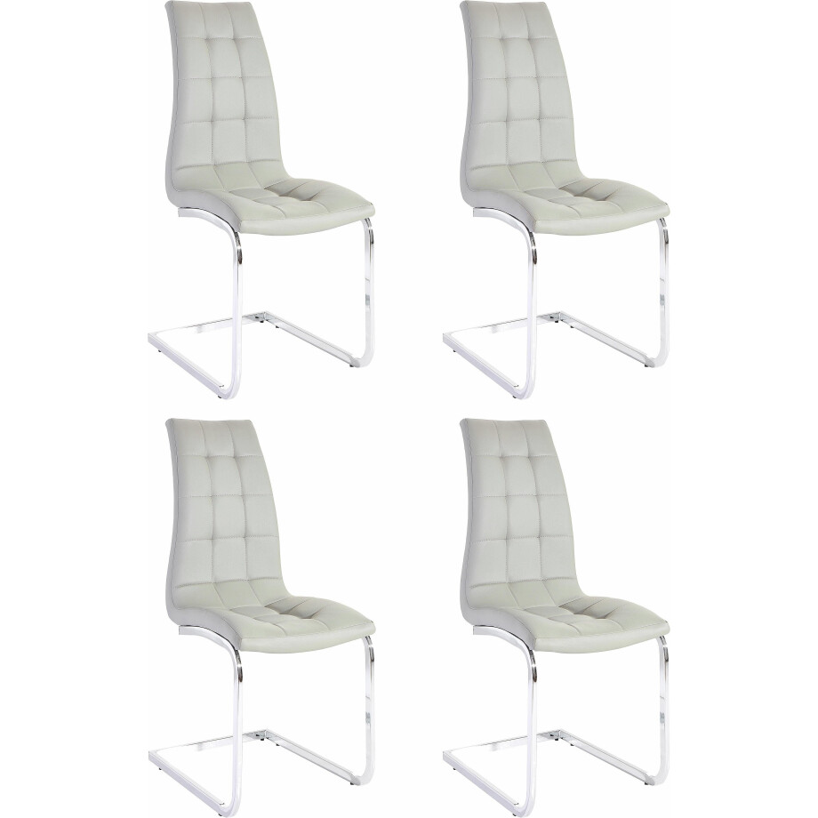 INOSIGN Vrijdragende stoel Lola set van 2 of 4, bekleding van imitatieleer of fluweelstof, chroom metalen frame (set) afbeelding 1