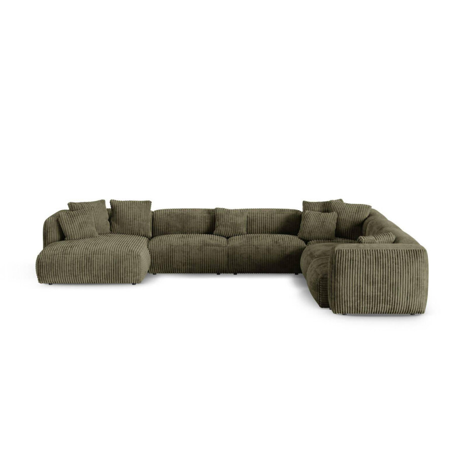 Modulaire hoekbank Martina rechts ribstof | Micadoni Home afbeelding 1