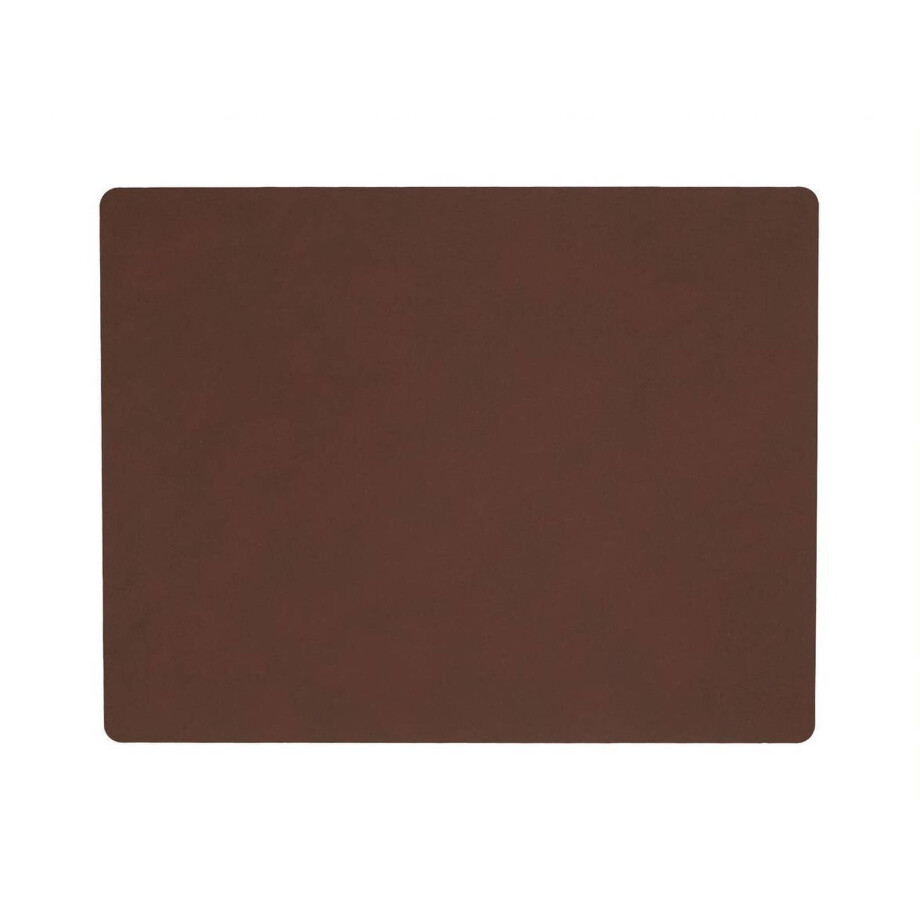 LIND DNA Placemat Nupo - Leer - Dark Brown - 45 x 35 cm afbeelding 