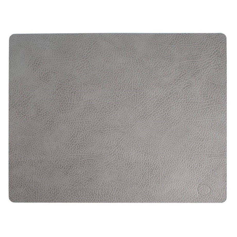 LIND DNA Placemat Hippo - Leer - Anthracite Grey - 45 x 35 cm afbeelding 