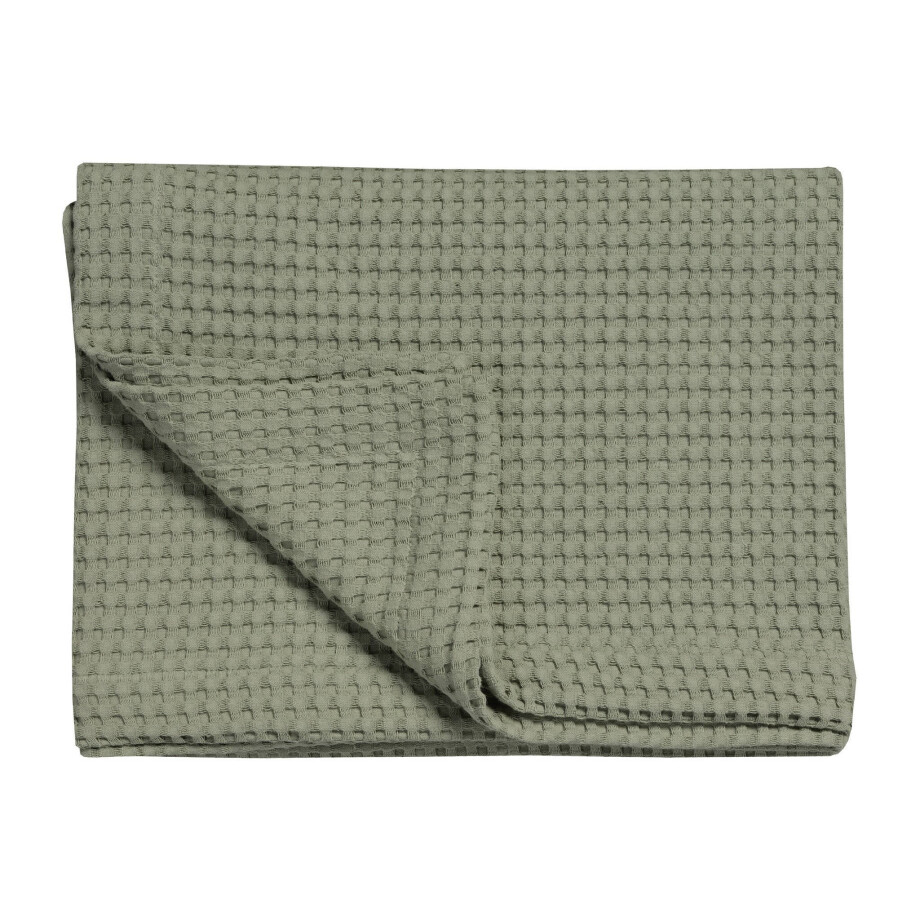 Vandyck katoenen bedsprei pique waffle (groen) (270x250 cm) Vandyck katoenen bedsprei pique waffle (groen) (270x250 cm) afbeelding