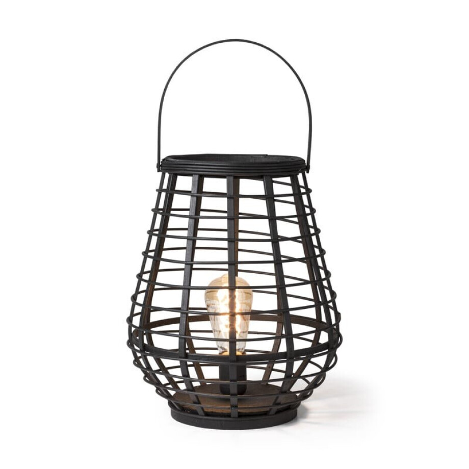 Tafellamp bamboe - zwart - Ø28,5x37 cm afbeelding 