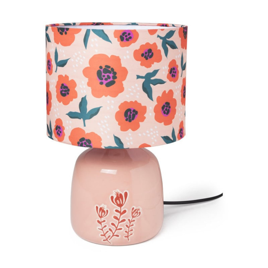 Tafellamp bloemen - roze - ø22x33.5 cm afbeelding 