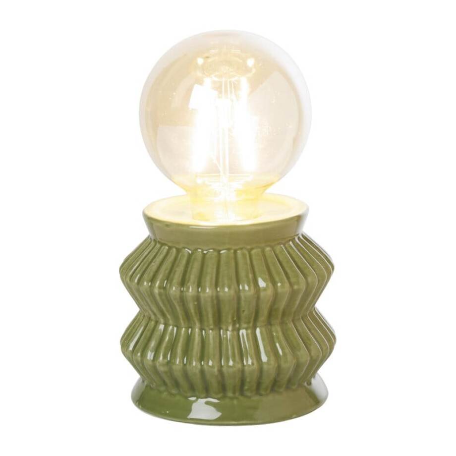 Tafellamp geometrisch - groen - ø10x17.5 cm afbeelding 