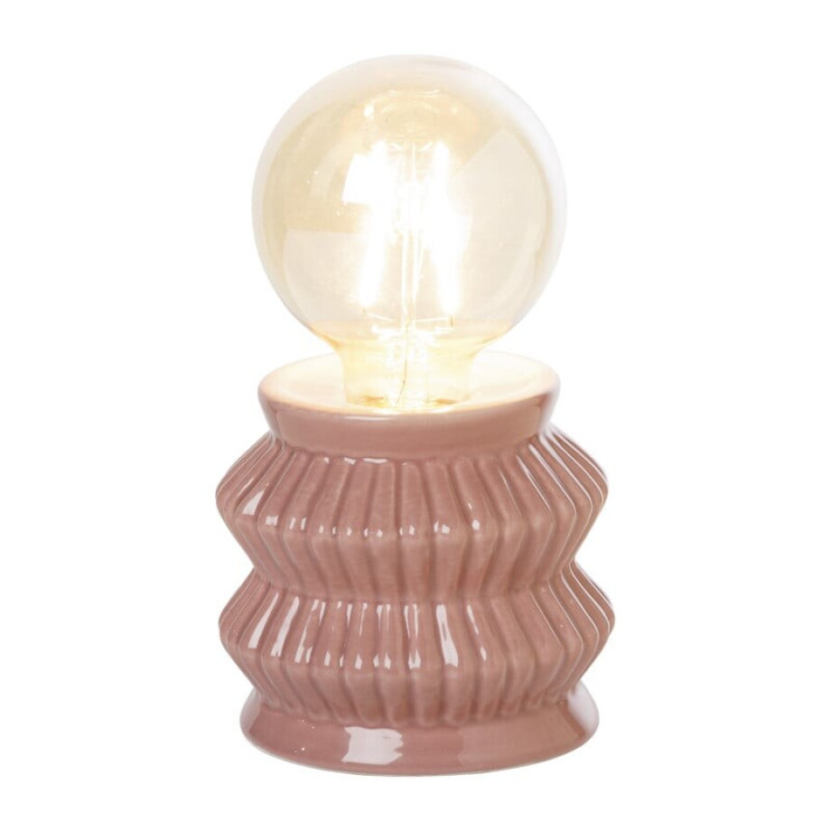 Tafellamp geometrisch - roze - ø10x17.5 cm afbeelding 