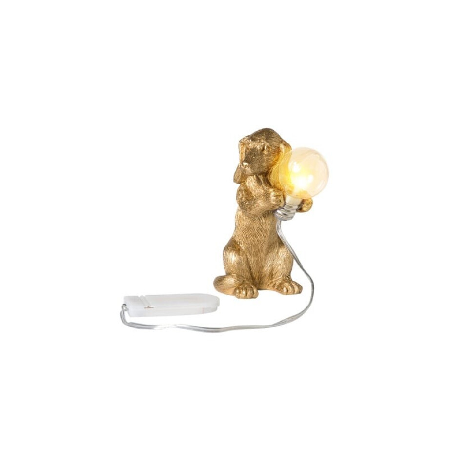 Lampje teckel hoog - goudkleurig - 10x7.5x5.5 cm afbeelding 