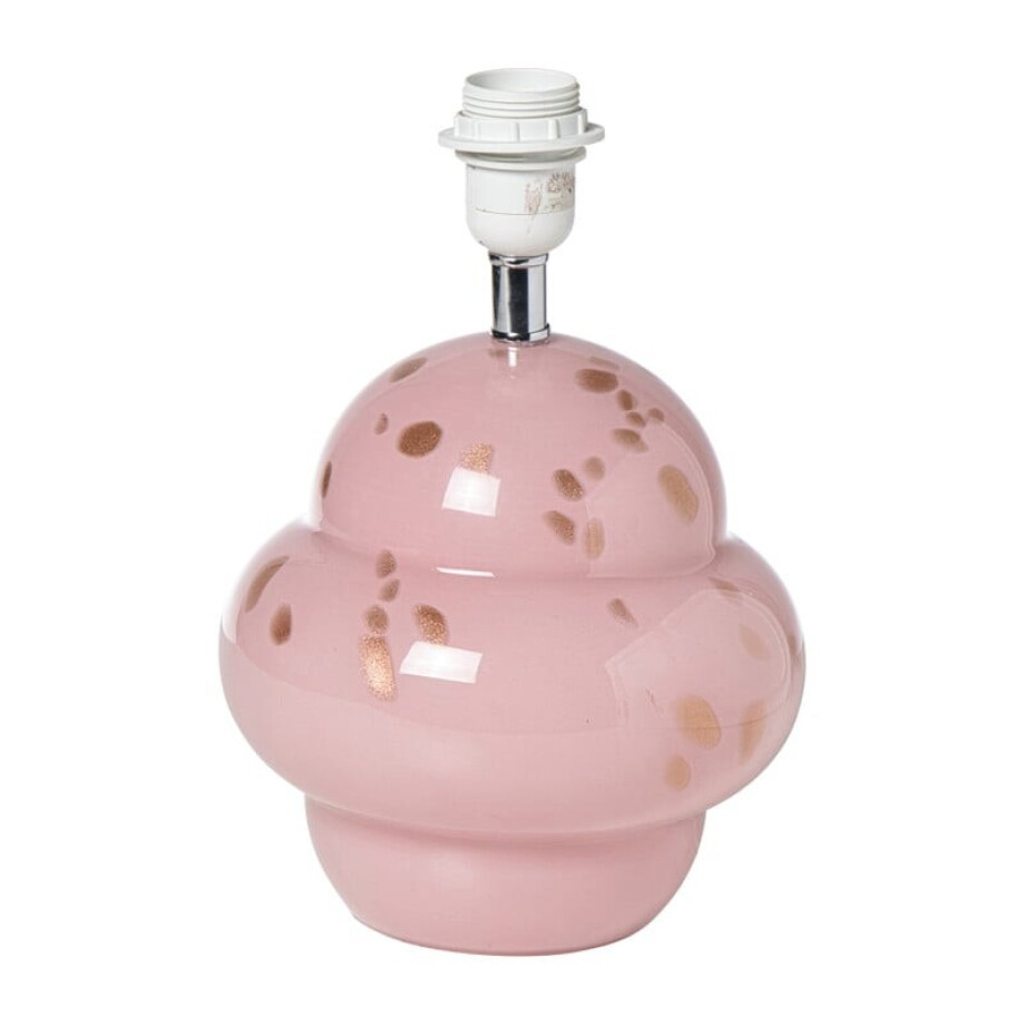 Lampvoet bobbel - roze/goud - ø21x30 cm afbeelding 