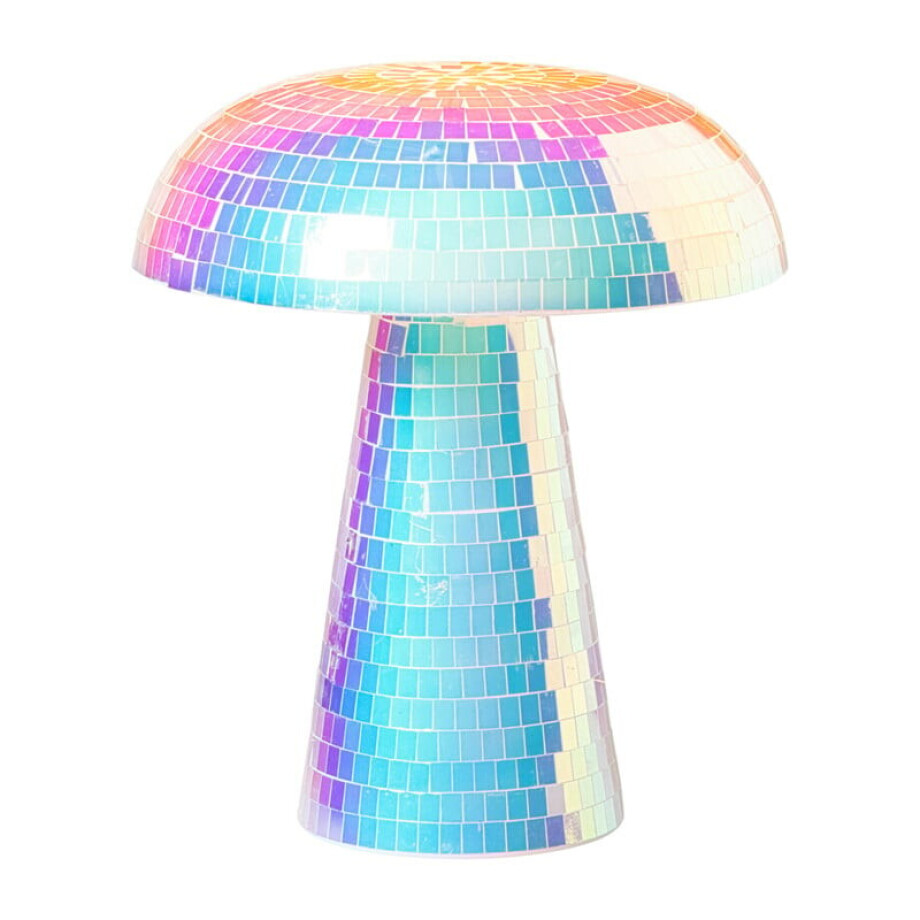 Lamp disco paddenstoel - roze - ø15x18 cm afbeelding 