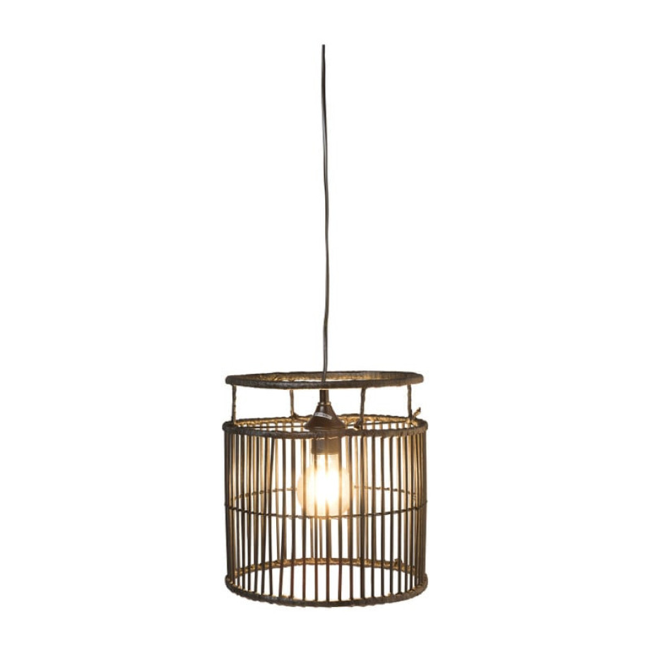 Hanglamp bamboe - zwart - ⌀28x33 cm afbeelding 