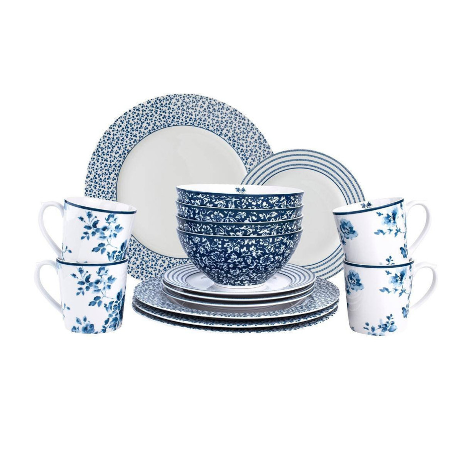 Laura Ashley 16 delige dinerset in giftbox Blueprint Collectables afbeelding 