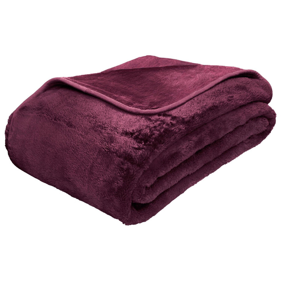 Gözze Premium Cashmere-Feeling deken (Aubergine, 130 x 170 cm) afbeelding 1