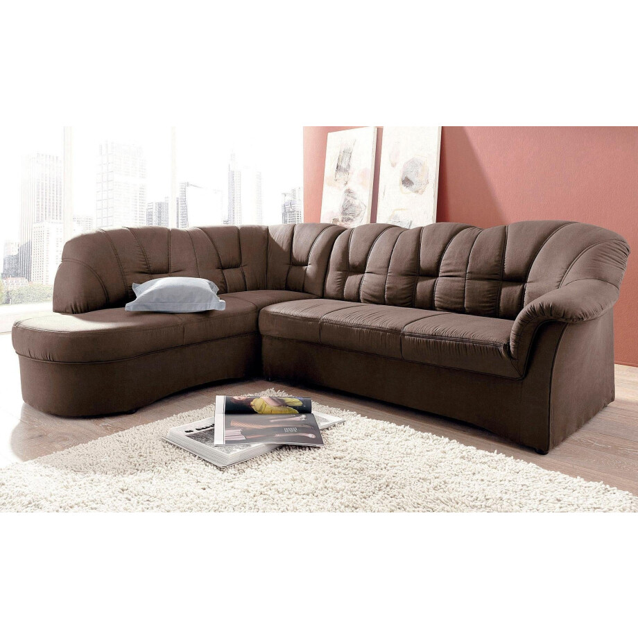 DOMO collection Hoekbank Papenburg, tijdloze rugsteppingen, elegante armleuning, L-vorm afbeelding 1