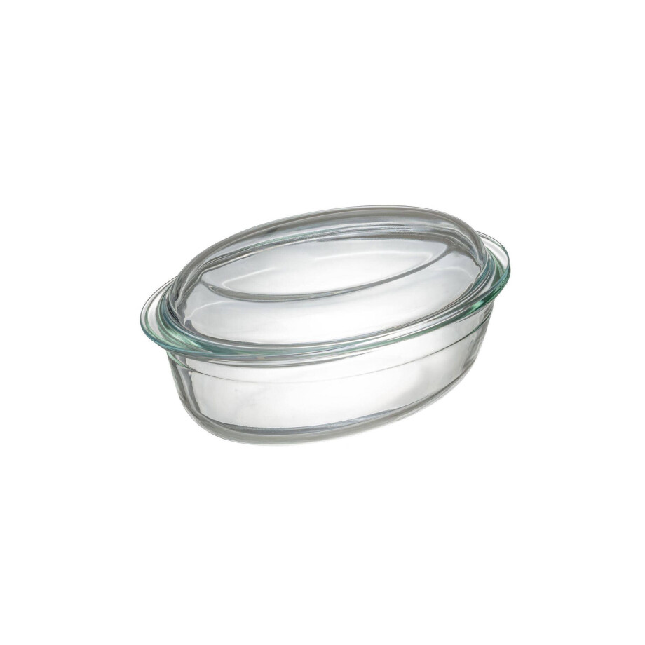 Sareva Ovenschaal met deksel - Hittebestendig glas - Ovaal - 28 x 19 cm / 4 liter afbeelding 