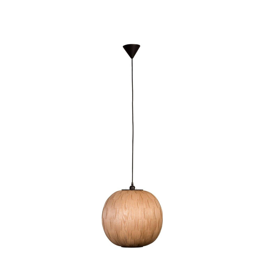 Dutchbone Dutchbone Bond Hanglamp Rond 40 cm Hout Naturel afbeelding 