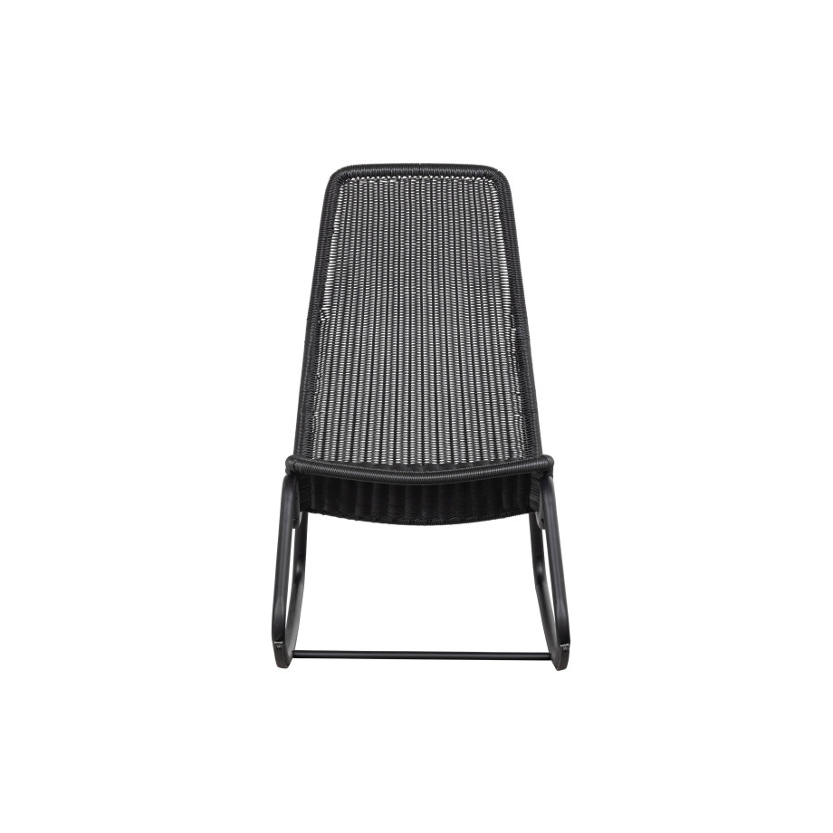 WOOOD WOOOD Schommelstoel Buiten Tom - Rattan - Zwart - 97x51x95 afbeelding 