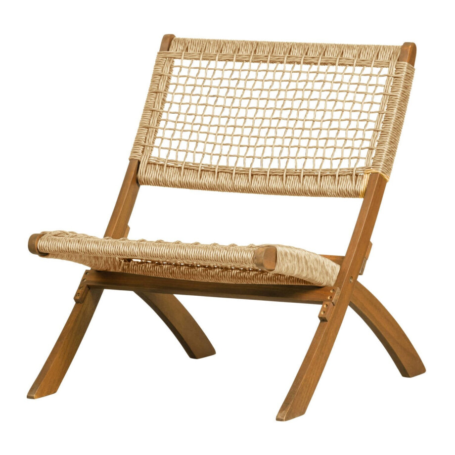 WOOOD Tuinklapstoel Ruit Lois - Hout - Naturel - 73x60x78 afbeelding 