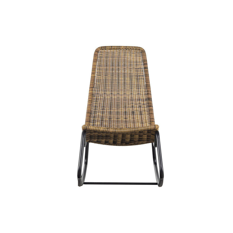 WOOOD WOOOD Schommelstoel Buiten Tom - Rattan - Naturel - 97x51x95 afbeelding 