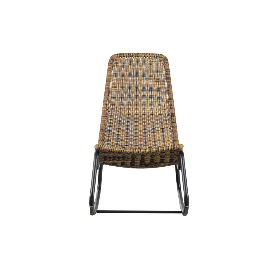 WOOOD WOOOD Schommelstoel Buiten Tom - Rattan - Naturel - 97x51x95 afbeelding 