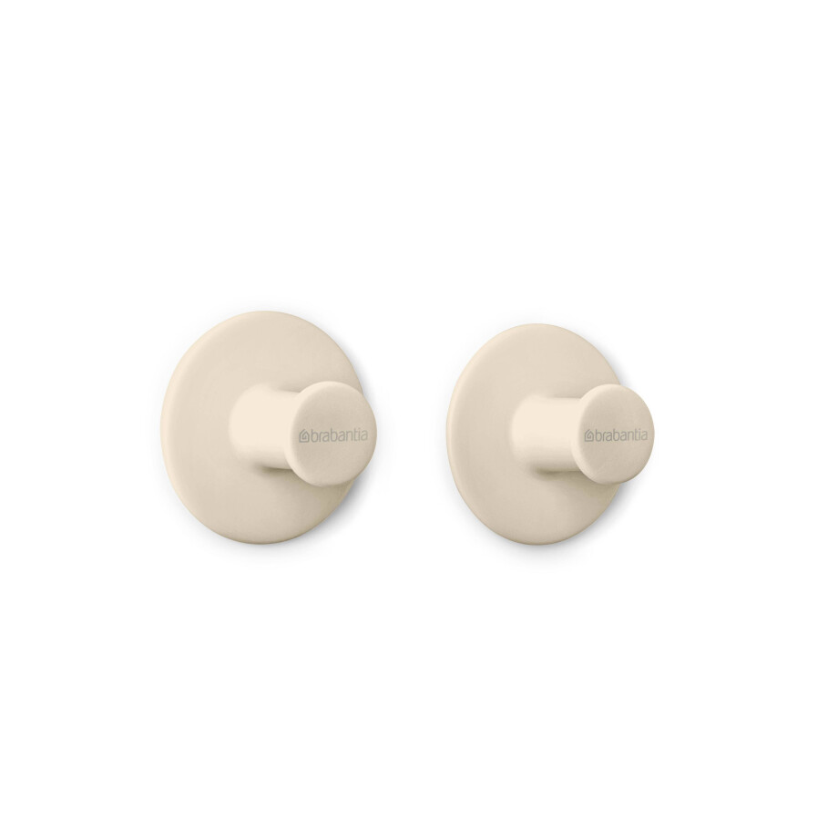Brabantia ReNew Handdoekhaakjes - 2 stuks - Soft Beige Brabantia ReNew Handdoekhaakjes - 2 stuks - Soft Beige afbeelding