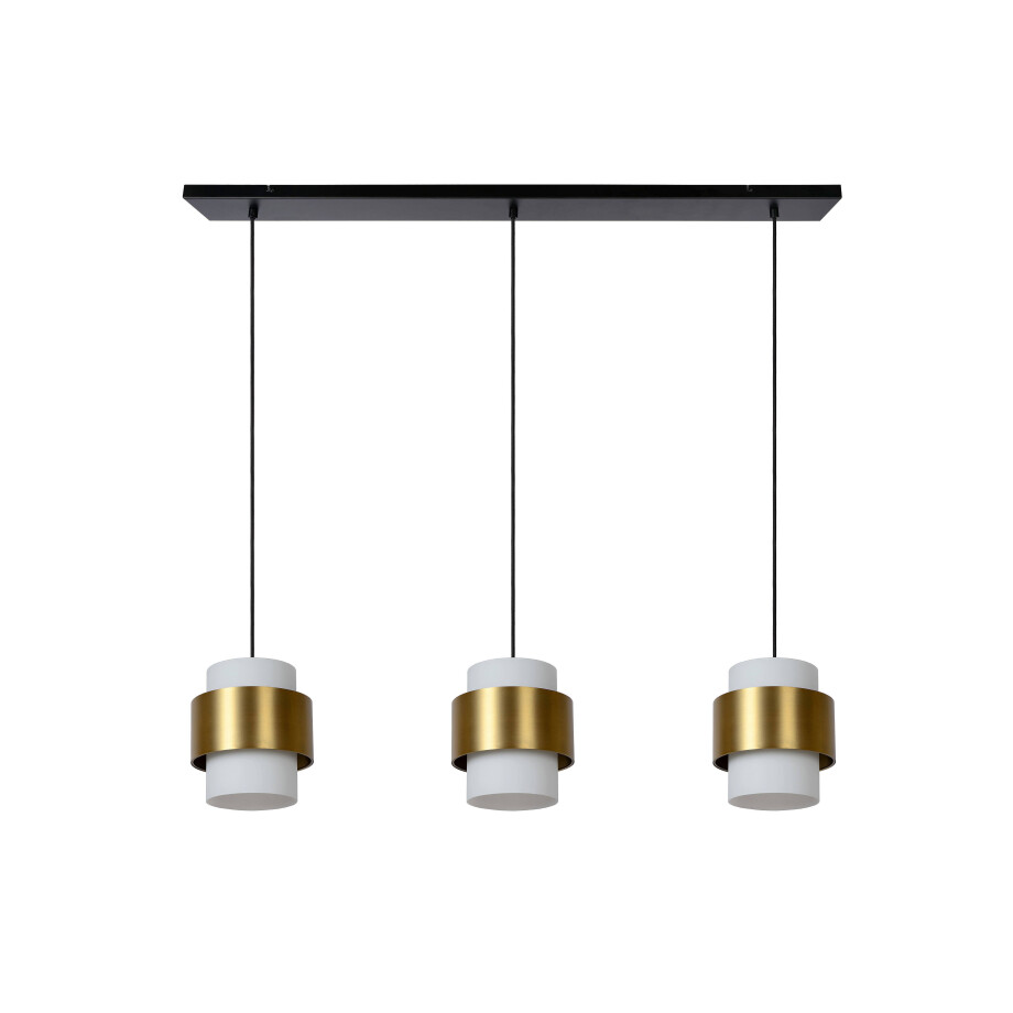 Lucide FIRMIN - Hanglamp - 3xE27 - Mat Goud / Messing afbeelding 