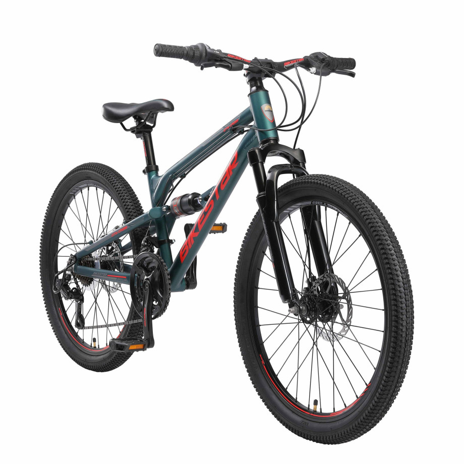 BikeStar MTB Fully kinderfiets 24 inch blauw afbeelding 