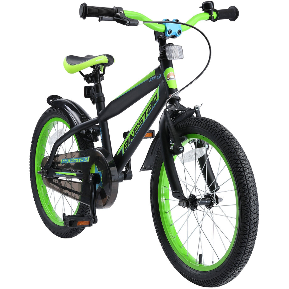 BikeStar Urban Jungle kinderfiets 18 inch zwart /groen BikeStar Urban Jungle kinderfiets 18 inch zwart /groen afbeelding