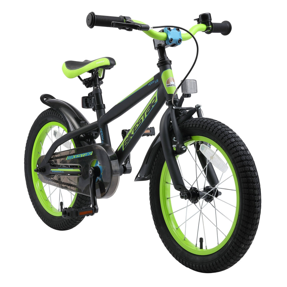BikeStar Urban Jungle kinderfiets 16 inch zwart /groen BikeStar Urban Jungle kinderfiets 16 inch zwart /groen afbeelding