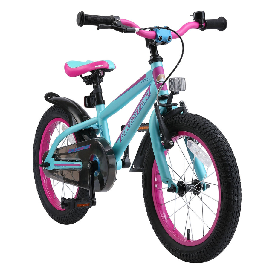 BikeStar Urban Jungle kinderfiets 16 inch paars /turquoise BikeStar Urban Jungle kinderfiets 16 inch paars /turquoise afbeelding