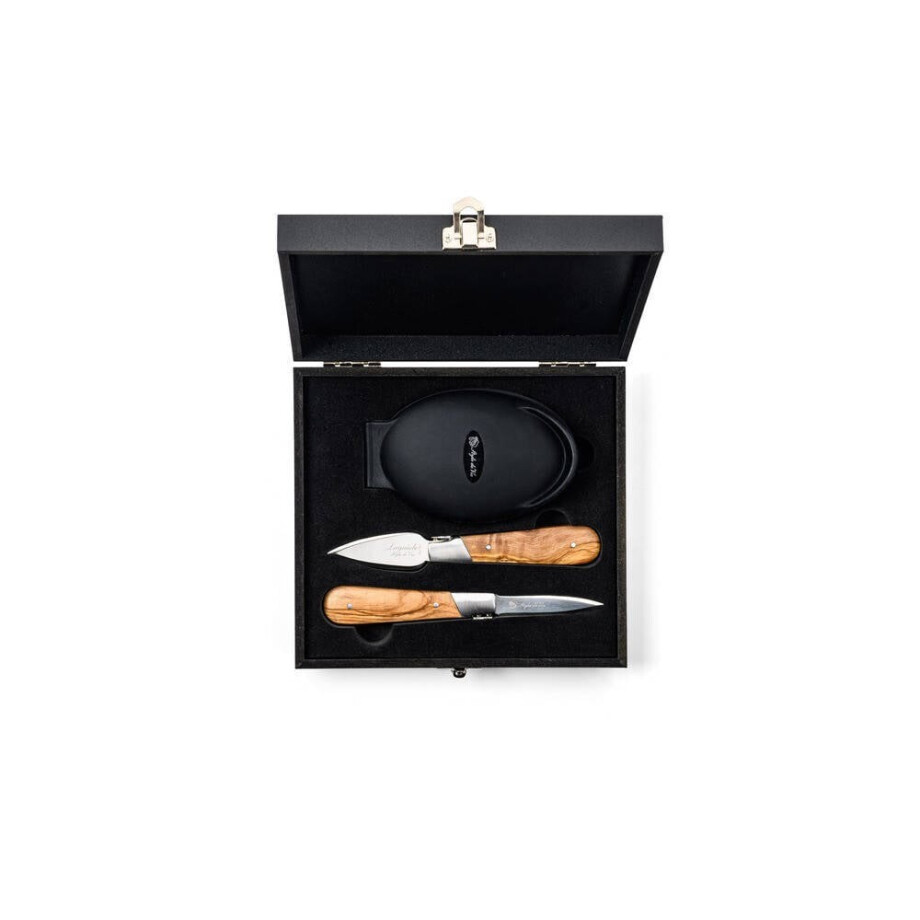 Laguiole Style de Vie Oestermessen met Oesterhouder Luxury Line Olijfhout Laguiole Style de Vie Oestermessen met Oesterhouder Luxury Line Olijfhout afbeelding