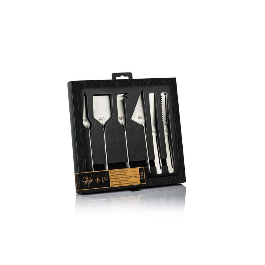 Laguiole Style de Vie Kaasmes en Botermes Zilver - 6 stuks afbeelding 