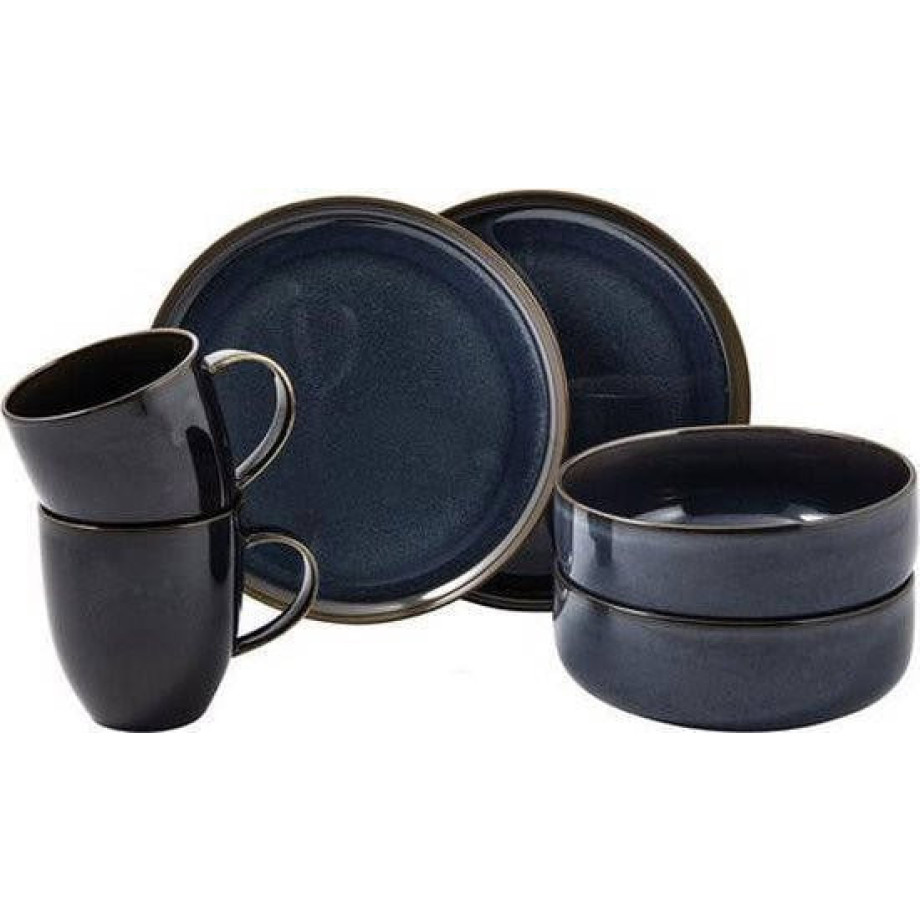 Villeroy & Boch Serviesset Crafted - Denim Blauw - 6-delig / 2 personen afbeelding 