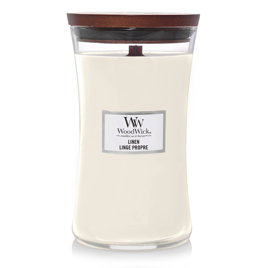 WoodWick geurkaars Linen Large afbeelding 