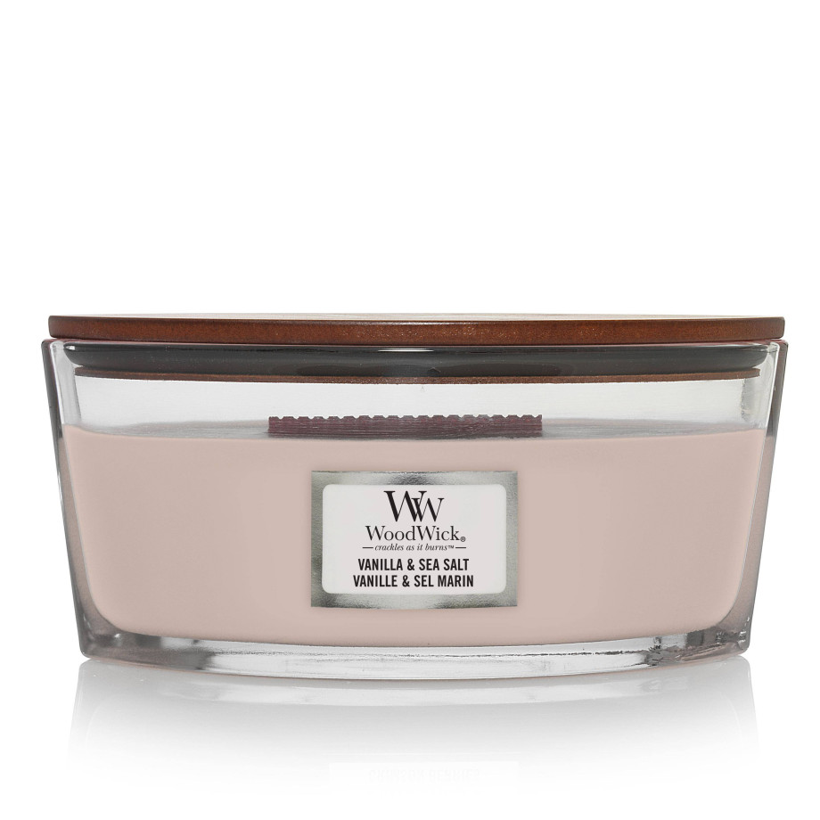 WoodWick geurkaars Vanilla & Sea Salt Ellipse afbeelding 