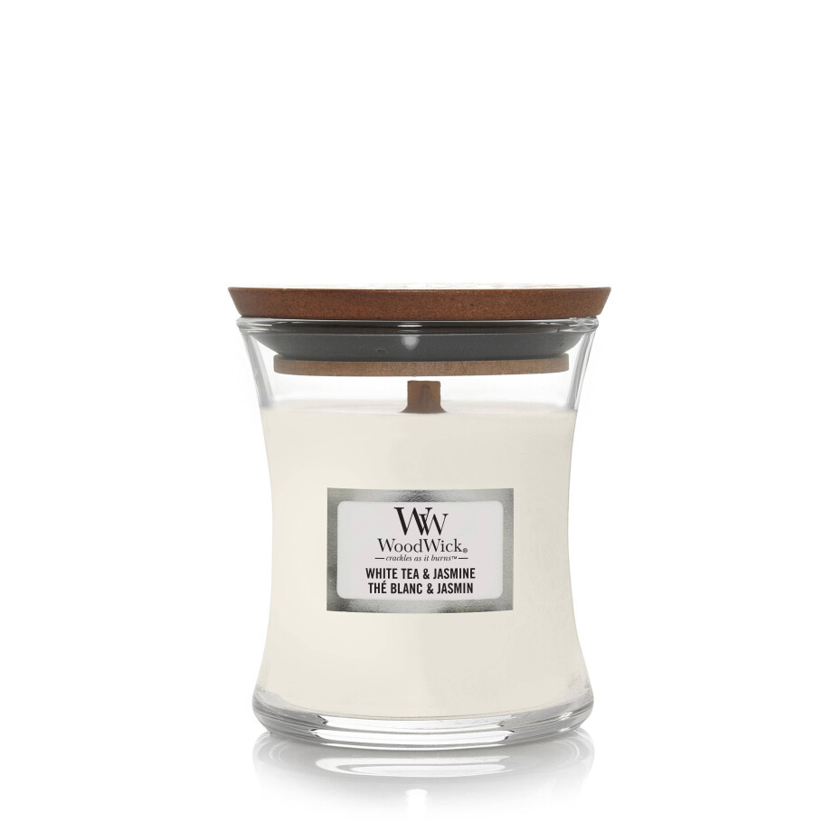 WoodWick geurkaars White Tea & Jasmine Mini afbeelding 