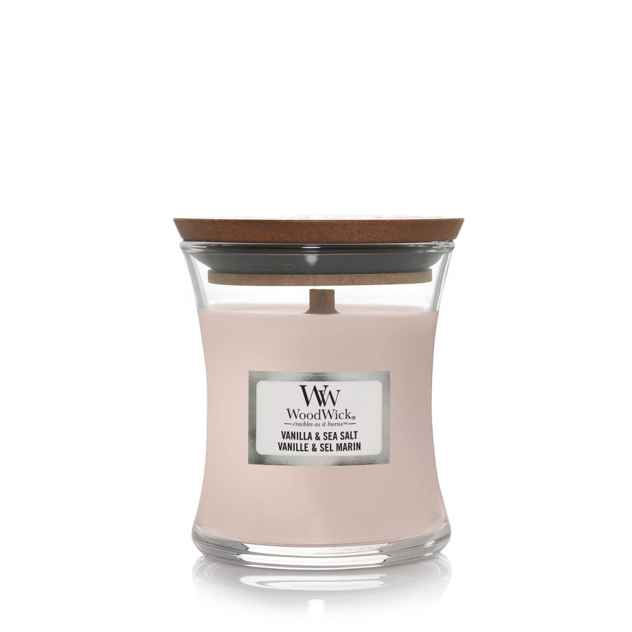 WoodWick geurkaars Vanilla & Sea Salt Mini afbeelding 