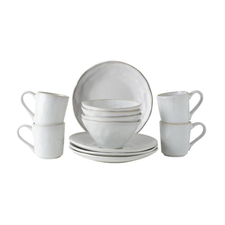 Dutch Rose serviesset (12-delig) Wit Dutch Rose serviesset (12-delig) Wit afbeelding