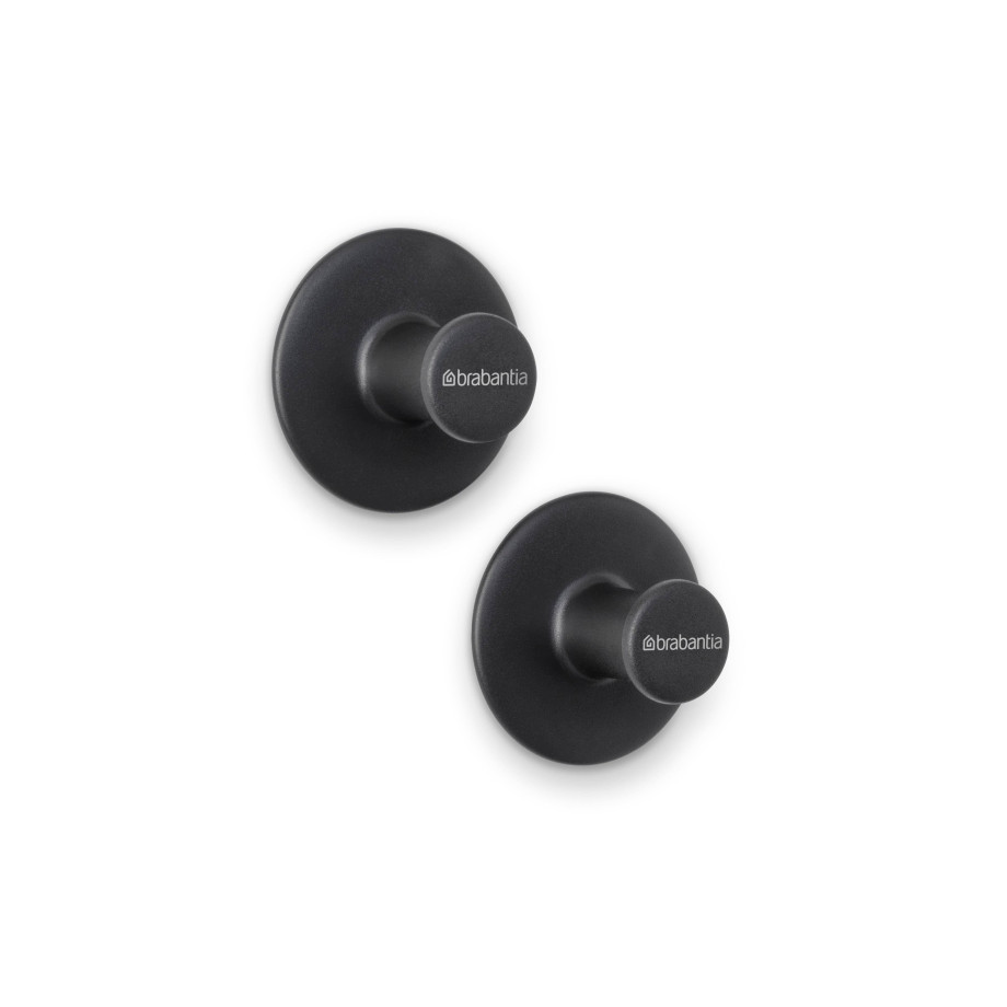 Brabantia ReNew Handdoekhaakjes - 2 stuks - Dark Grey afbeelding 