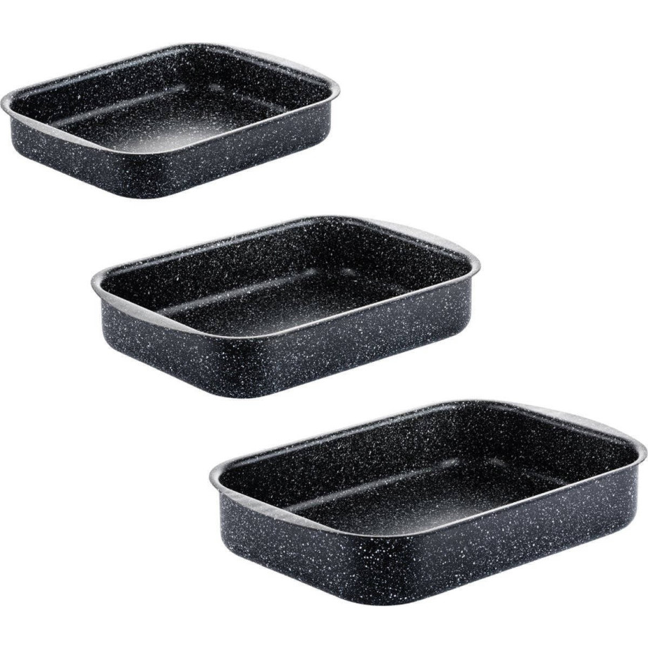 Westinghouse Ovenschaal / Braadslede Set Black Marble - ø 25 + 30 + 35 cm afbeelding 