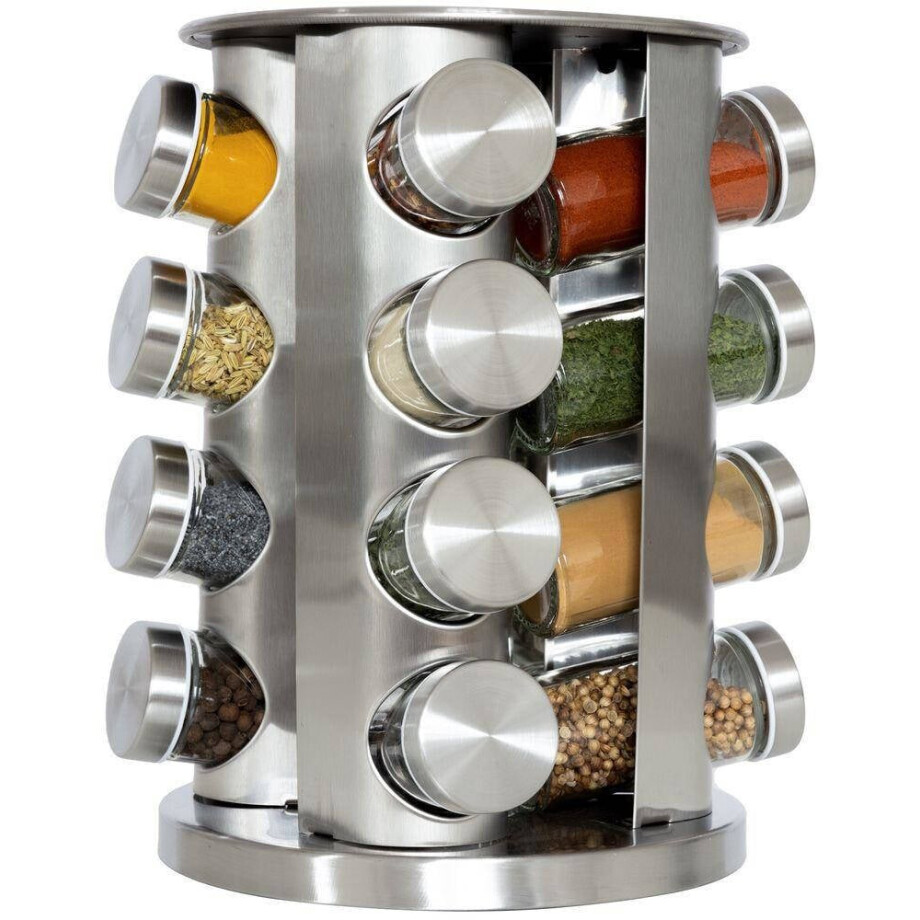 Blackwell Kruidenrek / Kruidencarrousel - inclusief 16 kruidenpotjes - RVS Blackwell Kruidenrek / Kruidencarrousel - inclusief 16 kruidenpotjes - RVS afbeelding