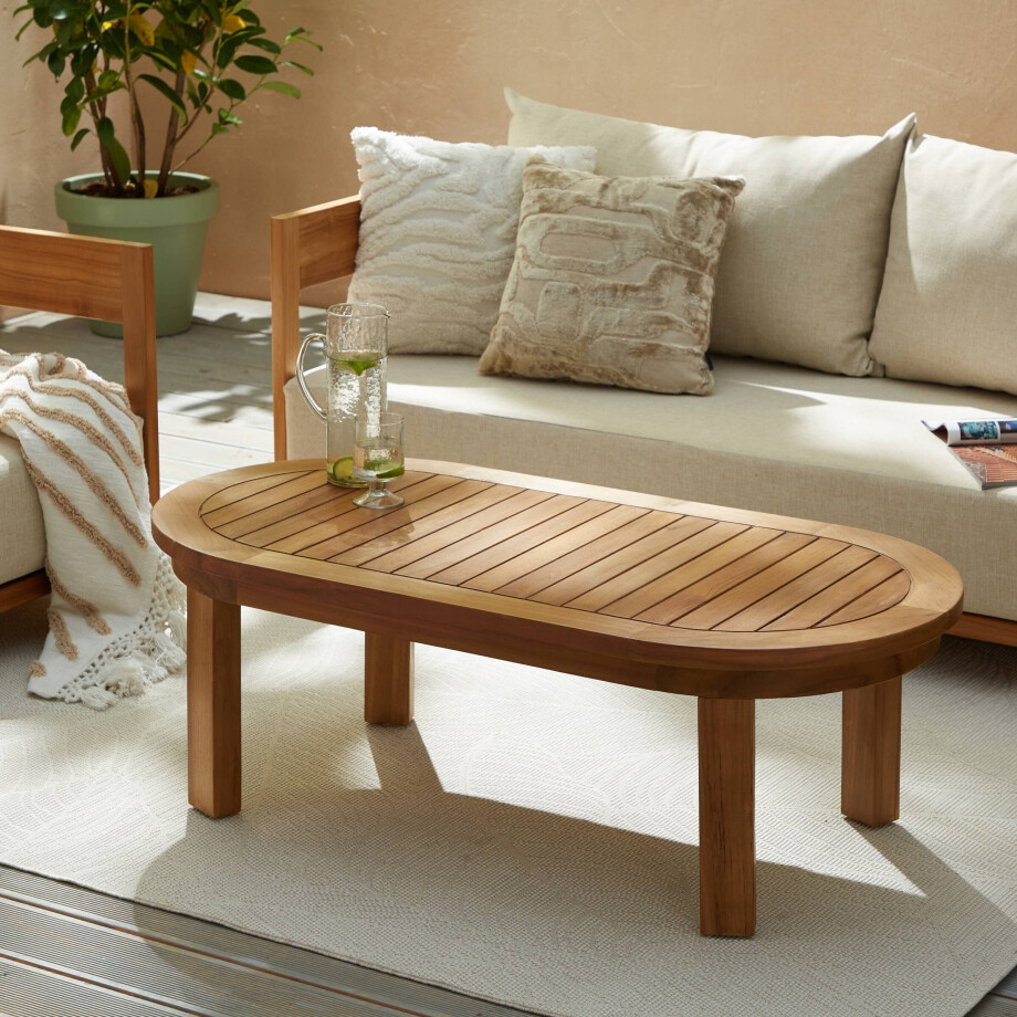 Studio LIVIT teak salontafel Redondo (120x60 cm) afbeelding 