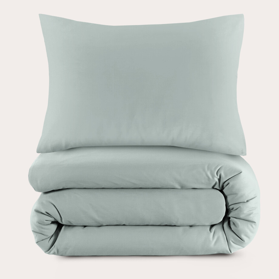 NOUS Kids katoenen dekbedovertrek kinderbed lichtgroen (120x150 cm) afbeelding 