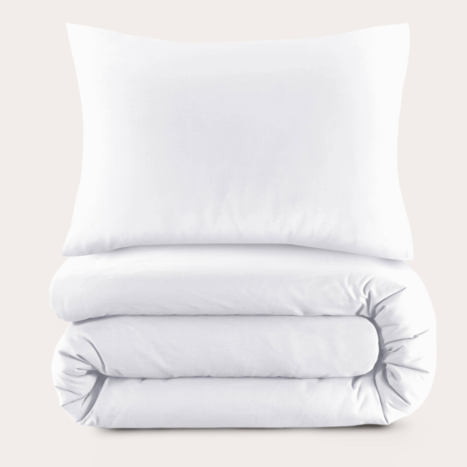 NOUS Living katoenen dekbedovertrek 1 persoons wit (140x220 cm) NOUS Living katoenen dekbedovertrek 1 persoons wit (140x220 cm) afbeelding