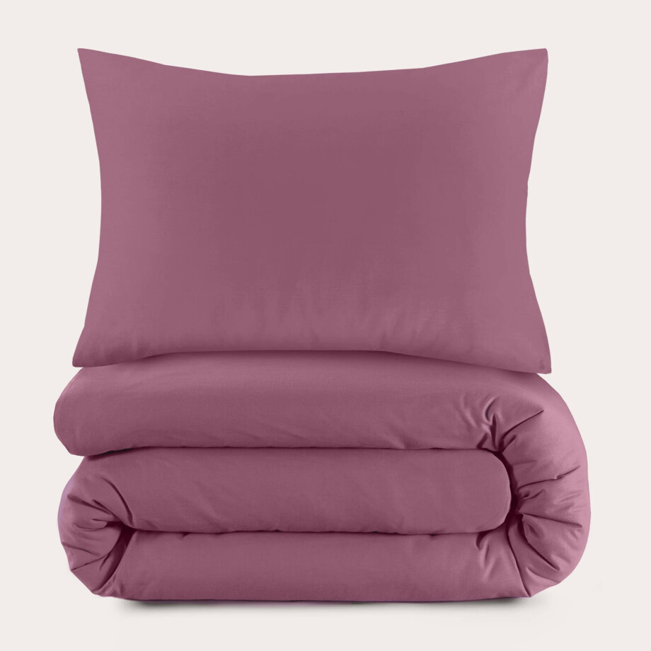 NOUS Living katoenen dekbedovertrek 1 persoons paars (140x220 cm) NOUS Living katoenen dekbedovertrek 1 persoons paars (140x220 cm) afbeelding