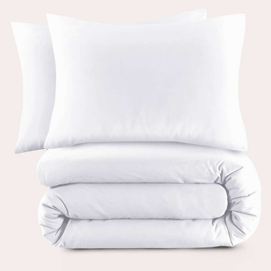 NOUS Living katoenen dekbedovertrek lits-jumeaux wit (240x220 cm) afbeelding 