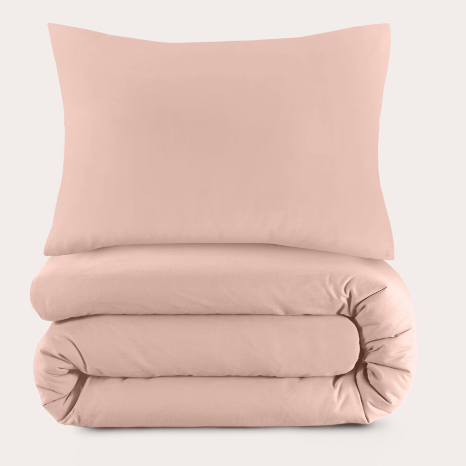 NOUS Living katoenen dekbedovertrek 1 persoons roze (140x220 cm) afbeelding 