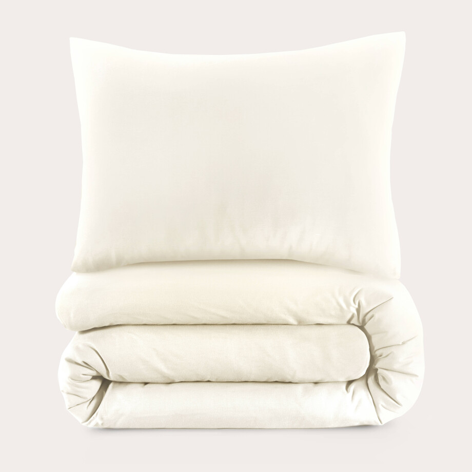 NOUS Living katoenen dekbedovertrek 1 persoons offwhite (140x220 cm) NOUS Living katoenen dekbedovertrek 1 persoons offwhite (140x220 cm) afbeelding