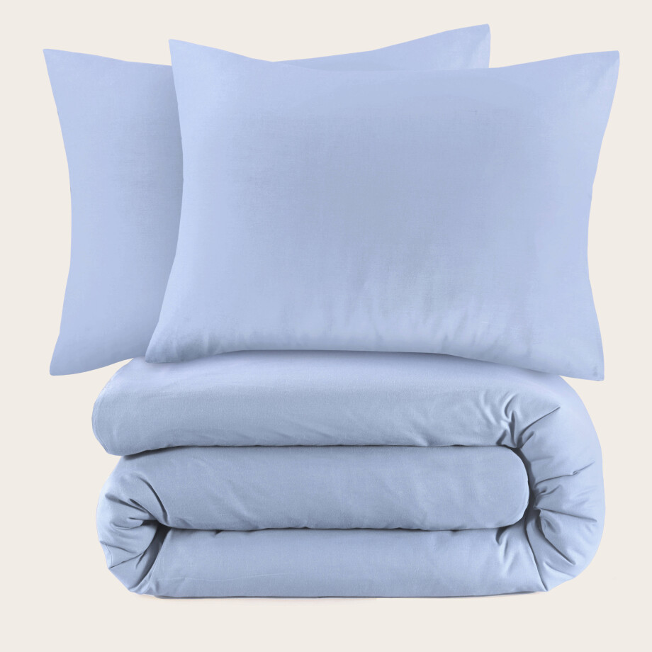 NOUS Living katoenen dekbedovertrek lits-jumeaux lichtblauw (240x220 cm) afbeelding 