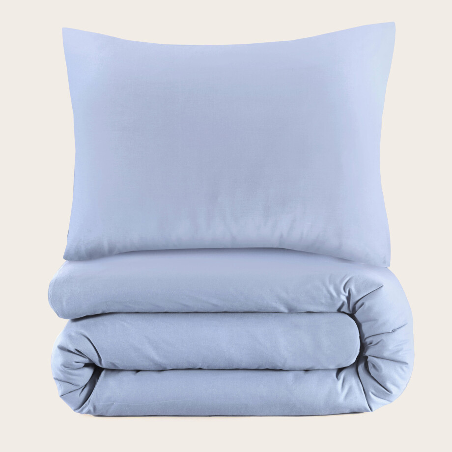 NOUS Living katoenen dekbedovertrek 1 persoons lichtblauw (140x220 cm) NOUS Living katoenen dekbedovertrek 1 persoons lichtblauw (140x220 cm) afbeelding