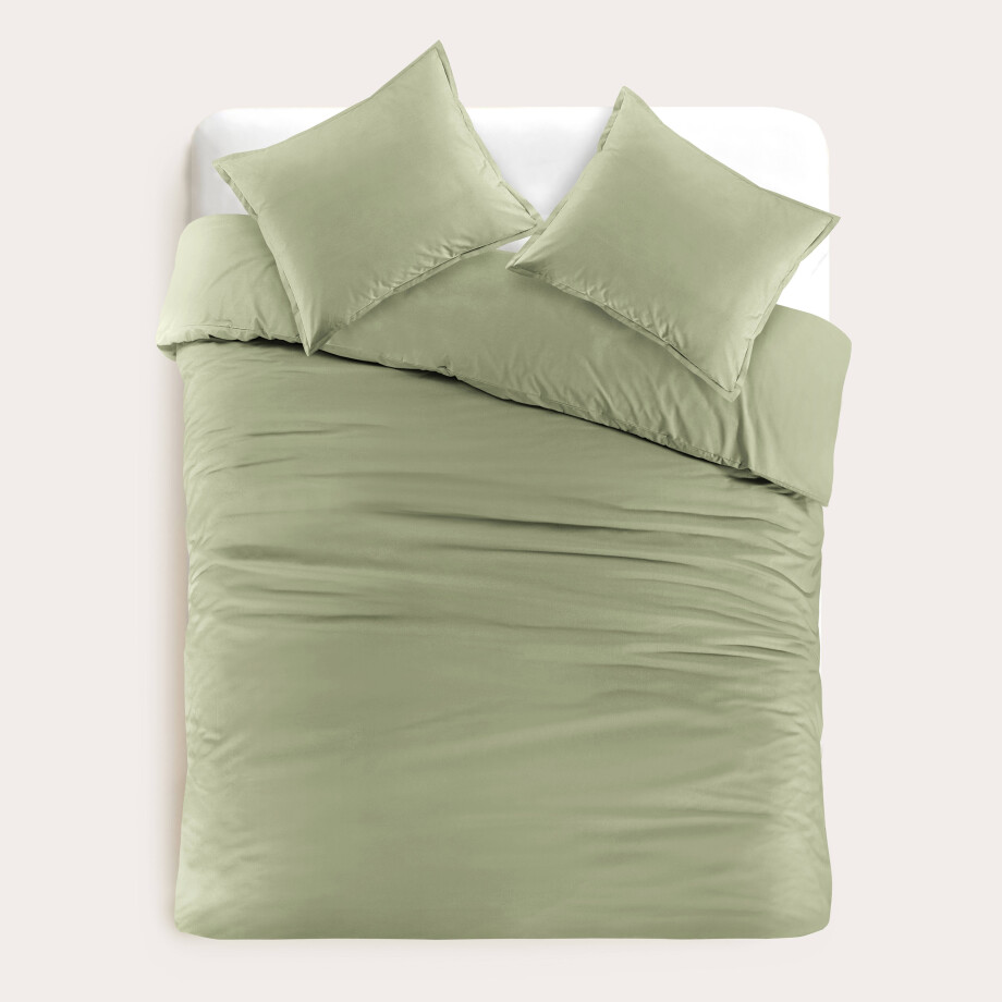 Studio LIVIT perkal katoenen dekbedovertrek 2 persoons groen (200x220 cm) Studio LIVIT perkal katoenen dekbedovertrek 2 persoons groen (200x220 cm) afbeelding