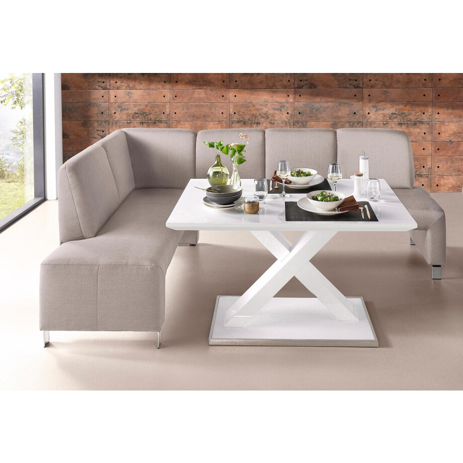 exxpo - sofa fashion Hoekbank Intenso, veel bekledingsstoffen Cord, leer, structuur 244/157 cm (B/D) afbeelding 1
